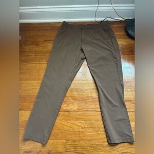 BYLT Everyday Pant 2.0 Slim Fit Mens 38 Brown Stretch Performance Casual 38x30
